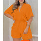 💥Last Day Special Sale 49% OFF💃Women's Plain Drawstring Shirred Waist Fitted V Neck Romper