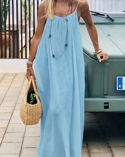 💕💖LAST DAY SALE 50% OFF!💃Women's Solid Color Backless Cami Dress