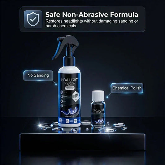 🏆LAST DAY SALE: ONLY ￡9.99!!🚗🔆Professional Car Headlight Restoration Kit🫧 – Removes yellowing & scratches, restores clarity & UV protection – easy DIY solution ✨