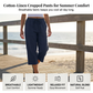 👖LIMITED TIME 70% OFF! 🌿Women's Cotton-Linen Blend Cropped Pants – Wide Leg, Elastic Waist, Pockets🌱
