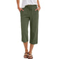 👖LIMITED TIME 70% OFF! 🌿Women's Cotton-Linen Blend Cropped Pants – Wide Leg, Elastic Waist, Pockets🌱