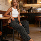 👖70% OFF NOW!✨⏰Women's Smocked High Waist Wide Leg Pants – Flattering Elasticated Waist, Flowy Linen-Blend Trousers for Casual & Summer Outfits👖