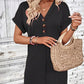👗50% OFF NOW!⏰Women's Plain Button V Neck Tee Dress– Timeless solid colors & soft fabric – Perfect for work, brunch or summer days🌸