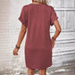 👗50% OFF NOW!⏰Women's Plain Button V Neck Tee Dress– Timeless solid colors & soft fabric – Perfect for work, brunch or summer days🌸