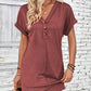 👗50% OFF NOW!⏰Women's Plain Button V Neck Tee Dress– Timeless solid colors & soft fabric – Perfect for work, brunch or summer days🌸