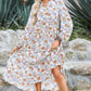 ⏳Limited-time Sale 50% OFF👗Women's 2026 V-Neck Long Puff Sleeve Bohemian Floral Dress