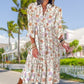 ⏳Limited-time Sale 50% OFF👗Women's 2026 V-Neck Long Puff Sleeve Bohemian Floral Dress