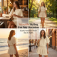 Women’s Casual Short Sleeve Elastic Waist Loose Flowy Mini Skirt Dress
