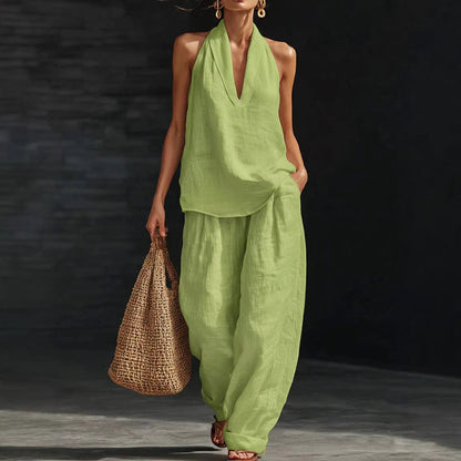 🔥LAST DAY 50% OFF💞🔥Women's Halter Neck 2-Piece Set