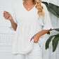💖LAST DAY SALE 50% OFF💷👕Women's Tops Casual V Neck Ruffle Sleeve T Shirts Babydoll Loose Fit Peplum Top🌿