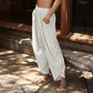 👖Hot Sale 50% OFF !✨Women's Baggy Wide Leg Pants Casual Elastic Waisted Palazzo Harem Pants with Pockets