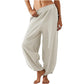 👖Hot Sale 50% OFF !✨Women's Baggy Wide Leg Pants Casual Elastic Waisted Palazzo Harem Pants with Pockets