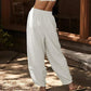 👖Hot Sale 50% OFF !✨Women's Baggy Wide Leg Pants Casual Elastic Waisted Palazzo Harem Pants with Pockets