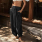 👖Hot Sale 50% OFF !✨Women's Baggy Wide Leg Pants Casual Elastic Waisted Palazzo Harem Pants with Pockets