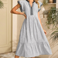 💥Last Day Special Sale 49% OFF💃Women's Striped V-Neck Flutter Sleeve Midi Dress