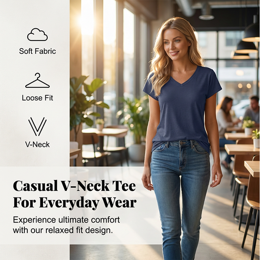 📢📢40% OFF !! ⏰Women's Casual V-Neck Short Sleeve T-Shirt