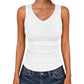 ⛱️Last Day Special Price ￡9.99!!💞Women's V-Neck Ribbed Knit Tank Top