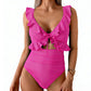 🩱Summer Hot Sale 50% OFF💃Women's Tummy Control Ruffle V-Neck One-Piece Swimsuit