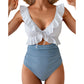 🩱Summer Hot Sale 50% OFF💃Women's Tummy Control Ruffle V-Neck One-Piece Swimsuit