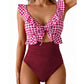 🩱Summer Hot Sale 50% OFF💃Women's Tummy Control Ruffle V-Neck One-Piece Swimsuit