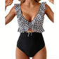 🩱Summer Hot Sale 50% OFF💃Women's Tummy Control Ruffle V-Neck One-Piece Swimsuit