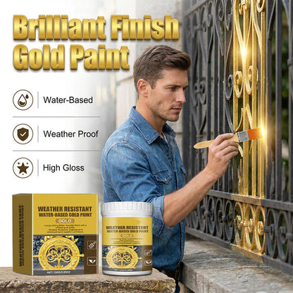 🥳2026 HOT SALE -50% OFF!💞50K+ SOLD! 🖌️Weather Resistant Water-Based Gold Paint