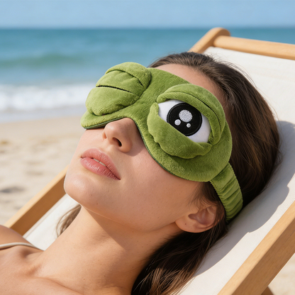💝70% OFF!!!-Ready for Christmas!🎄Fun, Cute 3D Frog Sleep Eye Mask🐸Ultra-Soft Lightweight & Comfortable Eye Cover for Travel, Naps & Daily Use