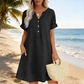 👗Summer Hot Sale 70% OFF✨👗Women's V-Neck Tunic Dress – Relaxed Fit, Pockets & Breathable
