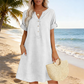 👗Summer Hot Sale 70% OFF✨👗Women's V-Neck Tunic Dress – Relaxed Fit, Pockets & Breathable