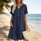 👗Summer Hot Sale 70% OFF✨👗Women's V-Neck Tunic Dress – Relaxed Fit, Pockets & Breathable