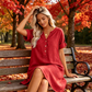 👗Summer Hot Sale 70% OFF✨👗Women's V-Neck Tunic Dress – Relaxed Fit, Pockets & Breathable