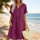 👗Summer Hot Sale 70% OFF✨👗Women's V-Neck Tunic Dress – Relaxed Fit, Pockets & Breathable