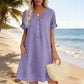👗Summer Hot Sale 70% OFF✨👗Women's V-Neck Tunic Dress – Relaxed Fit, Pockets & Breathable