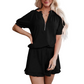 👗Hot Sale 50% OFF NOW!✨Women's 2-Piece Ribbed Outfit – Zip Top & Ruffle Skirt – Chic Casual Set 🌸