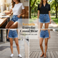 ✨Summer Hot Sale 70% OFF💐Women's Stretchy High Waisted Turn Up Denim Shorts