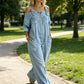 Loose Fit Wide-Leg Overall Jumpsuit with Pockets