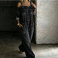 Loose Fit Wide-Leg Overall Jumpsuit with Pockets