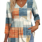 💥2026 Hot Sale 49% OFF👚Women's V Neck Babydoll 3/4 Sleeve Patchwork Print Top
