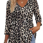 💥2026 Hot Sale 49% OFF👚Women's V Neck Babydoll 3/4 Sleeve Patchwork Print Top