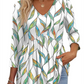 💥2026 Hot Sale 49% OFF👚Women's V Neck Babydoll 3/4 Sleeve Patchwork Print Top