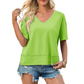 💥2026 Hot Sale 49% OFF👚Women's V Neck T Shirts Casual Short Sleeve Flowy Tops Loose Fit Basic Tees -👍Premium Blend Fabric Flattering V Neckline