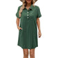 👕LIMITED-TIME 50% OFF!✨Casual Short Sleeve Dress – Button Front, Pockets, Breezy Fit🌿