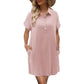👕LIMITED-TIME 50% OFF!✨Casual Short Sleeve Dress – Button Front, Pockets, Breezy Fit🌿