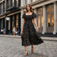 🌈2026 Summer Hot Sale 50% OFF!✨Square Neck Floral Midi Dress – Smocked Bodice, Flowy Tiered Skirt, Romantic🌸