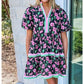 ⏰Summer Hot Sale 70% OFF💃Women's V Neck Floral Short Puff Sleeve Patchwork Casual Boho Mini Dress👍✨Soft Fabric & Comfortable Fit