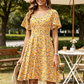 👗2026 Summer Hot Sale 50% OFF✨Women's Swing Floral Ruffle Short Sleeve A-line Shift Dress with Pockets🌸