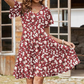 👗2026 Summer Hot Sale 50% OFF✨Women's Swing Floral Ruffle Short Sleeve A-line Shift Dress with Pockets🌸