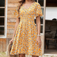 👗2026 Summer Hot Sale 50% OFF✨Women's Swing Floral Ruffle Short Sleeve A-line Shift Dress with Pockets🌸