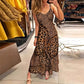 👗2026 Hot Sale 50% OFF💃✨Women's V-Neck Leopard Print Maxi Dress with Pockets