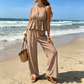 🏖️Limited Time Sale 50% OFF!🌞Women's 2-Piece Striped Tie-Waist Co-ord Set – Sleeveless Blouse & Wide-Leg Trousers 💫🌿  Vintage Boho Style • Casual Commuter Wear • Lightweight & Flowy💃